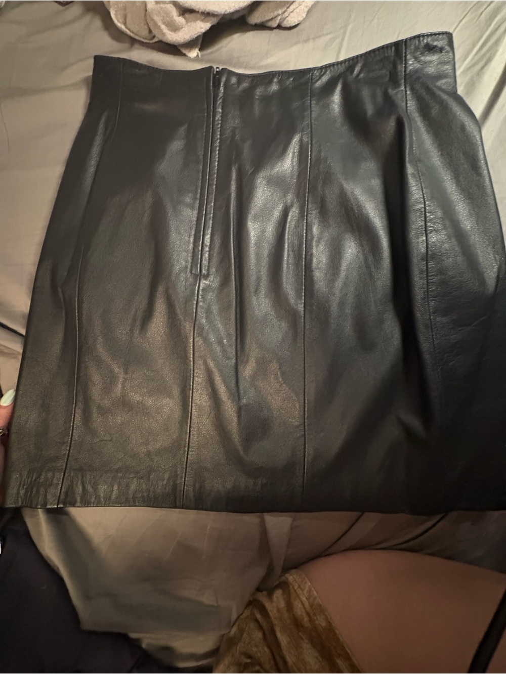 Wilson Black 100% Real Leather Pencil Skirt - Picture 3 of 7